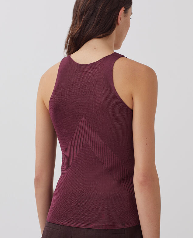 Langes Top aus Rippstrick J750 burgundy
