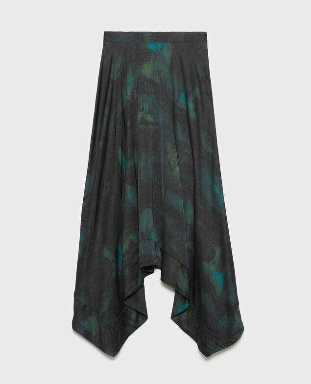 Langer fließender Rock A581 print bolero green 3wsk075v23