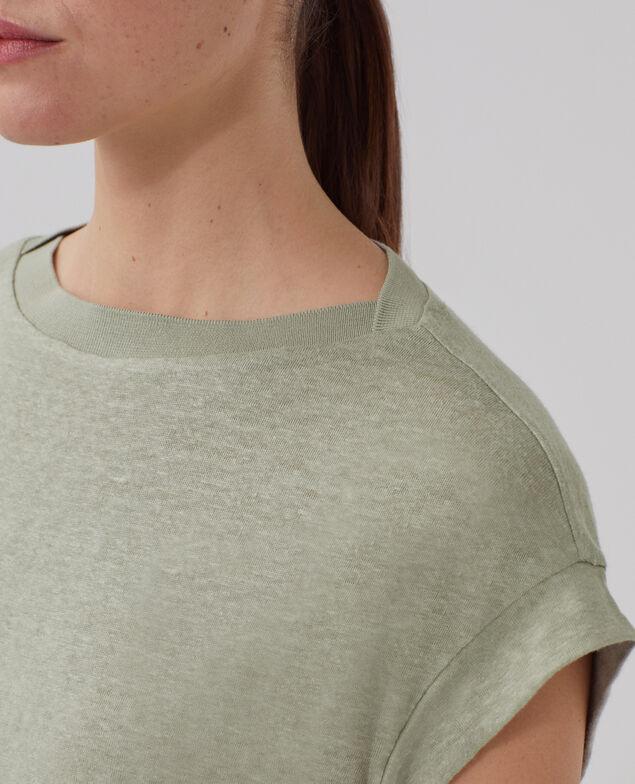 KARO - Boxy T-Shirt aus Leinen U520 green