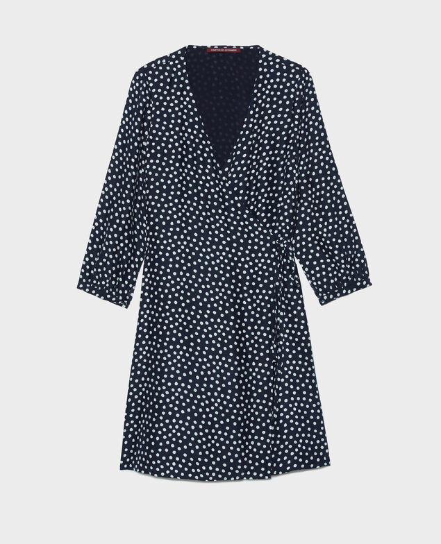 Wickelkleid aus Seide Small dots