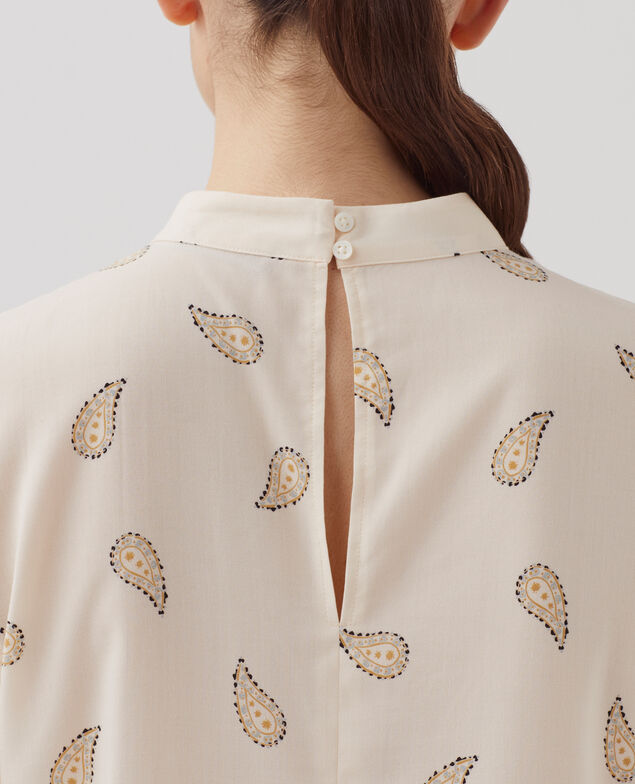 Fließend fallende Bluse ohne Ärmel J492 ma paisley gold