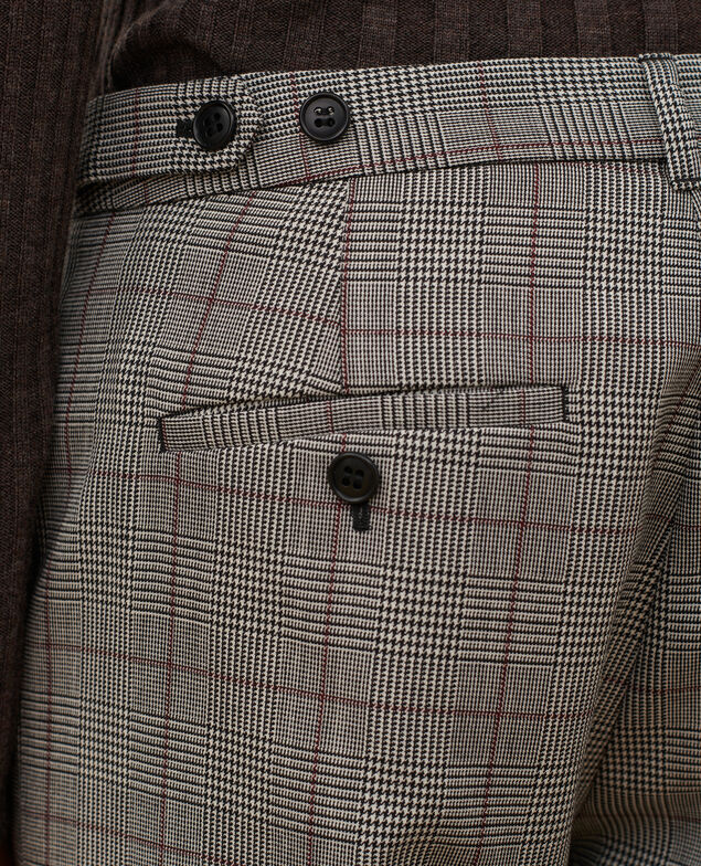 MARGUERITE - Zigarettenhose aus Wolle A030 grey check