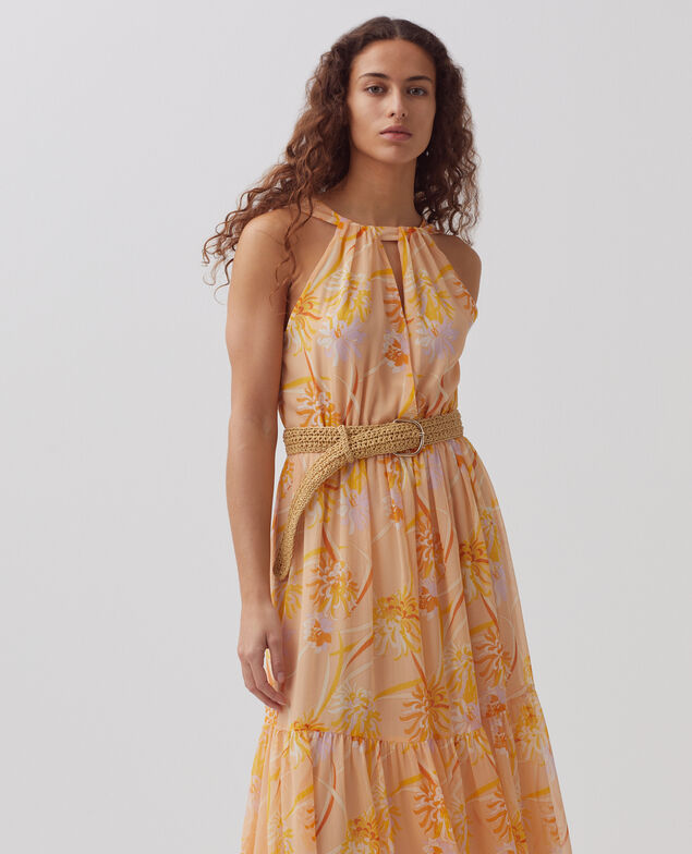 Langes fließendes Kleid H310 dahlia v2 beige