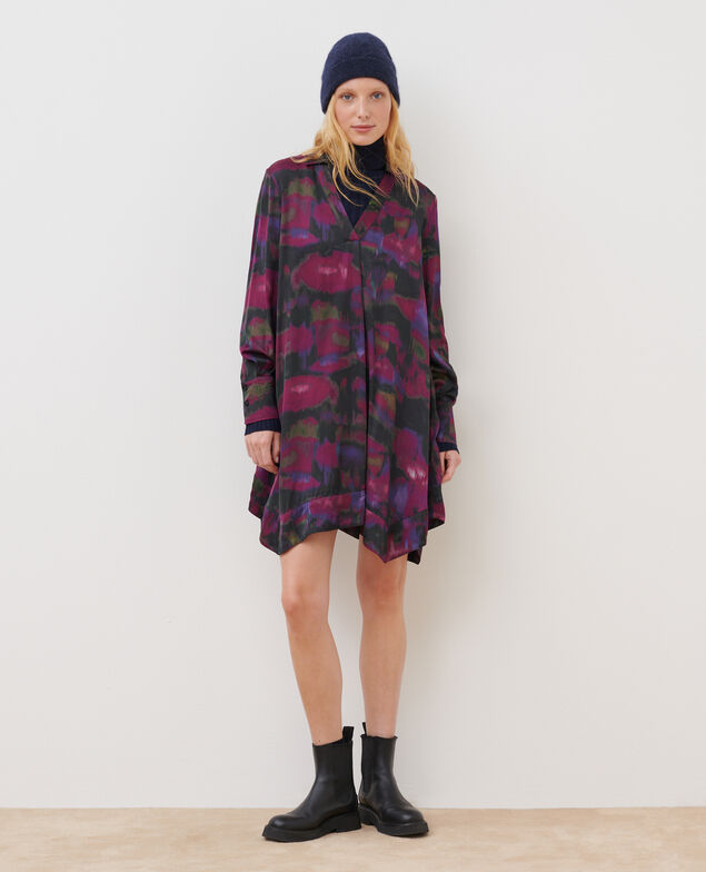 Fließendes gemustertes Kleid A770 print bolero purple