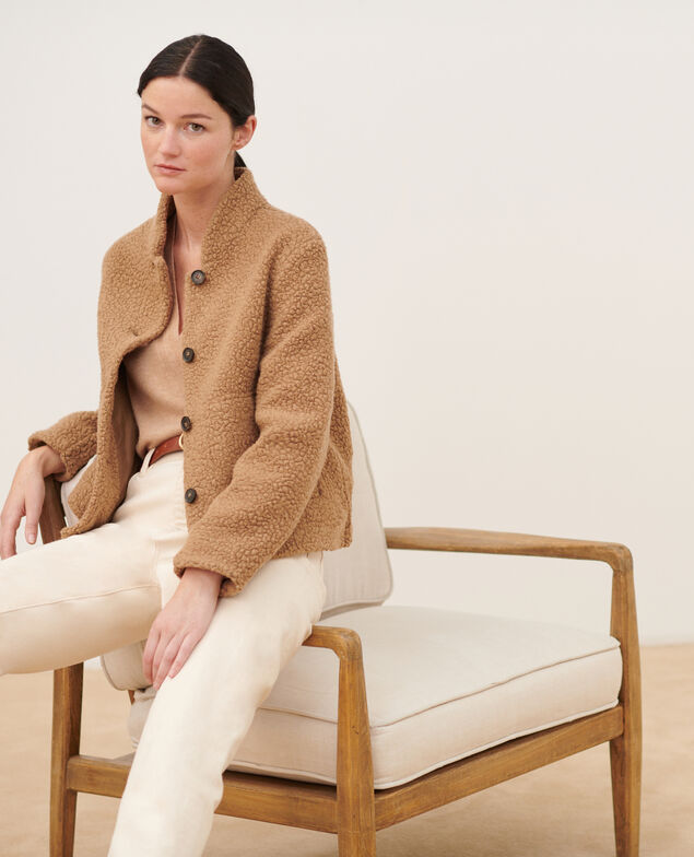 Kurzer Blouson aus Mischwolle 8849 31 beige