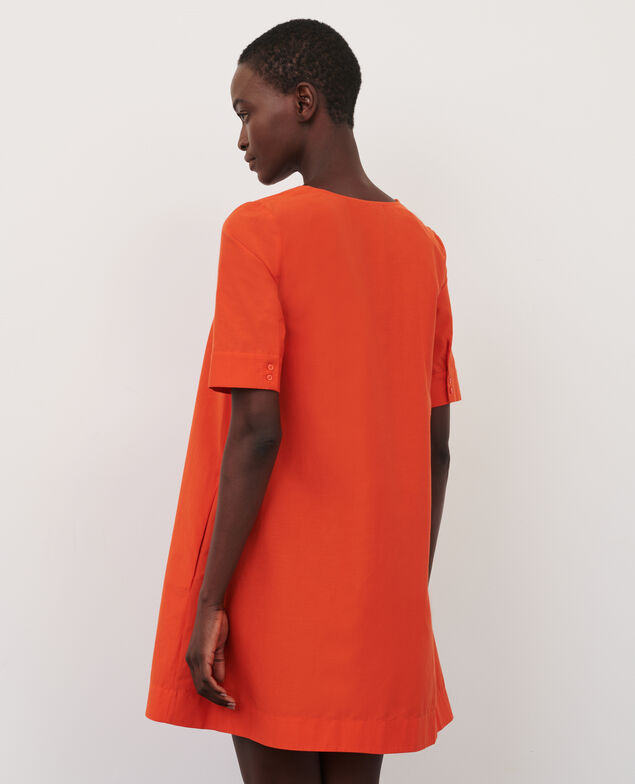 Kurzes Kleid aus Baumwolle und Seide Pureed pumpkin