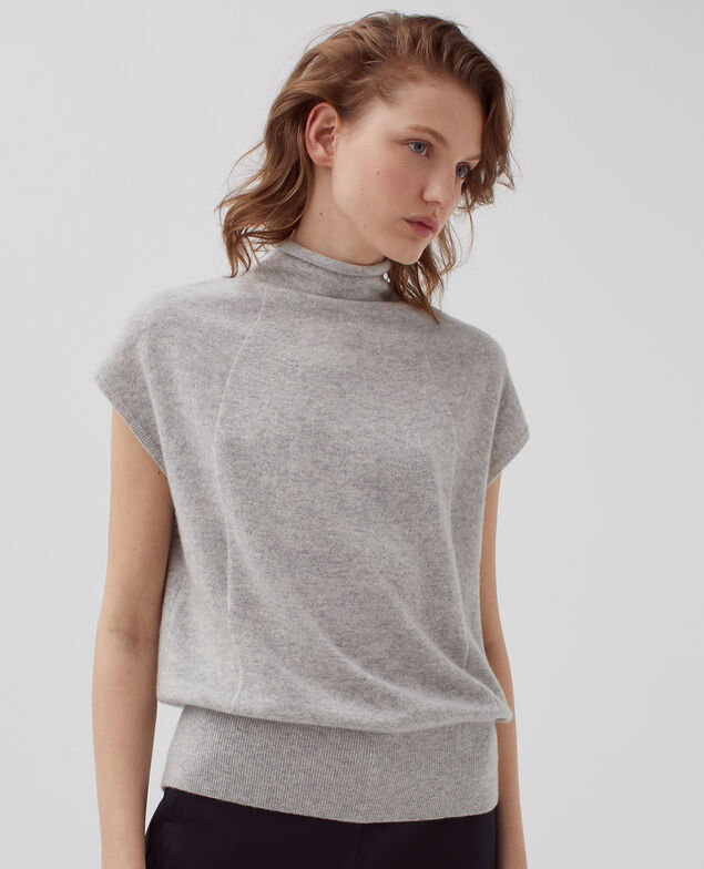 Ärmelloser Pullover aus Kaschmir I020 ashen gray