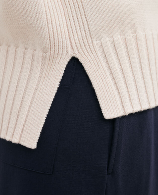 Pullover mit hohem Kragen aus Schurwolle 8842 01 offwhite