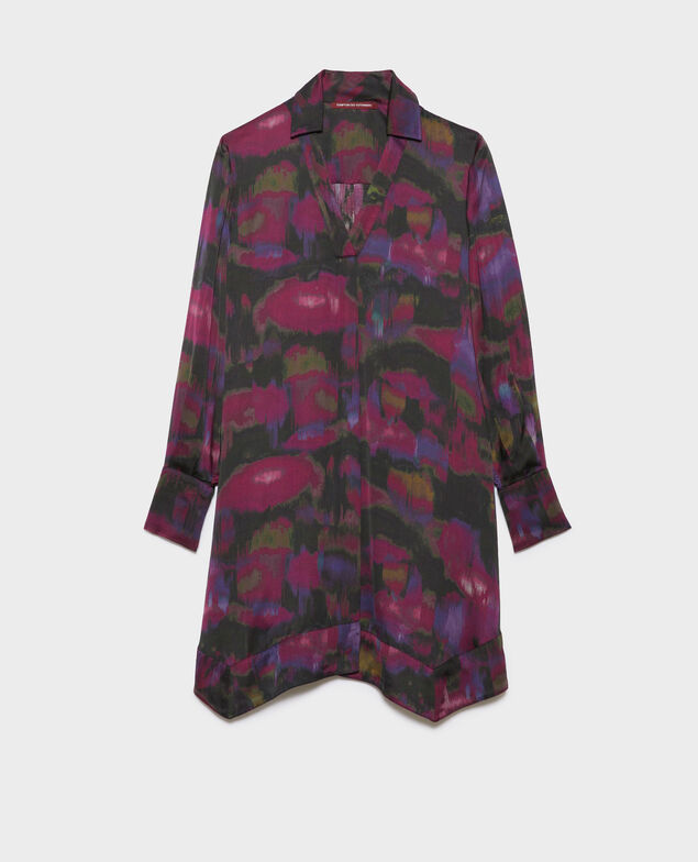 Fließendes gemustertes Kleid A770 print bolero purple 3wdr073v23