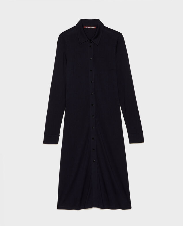 Hemdkleid aus Seidenjersey Maritime blue