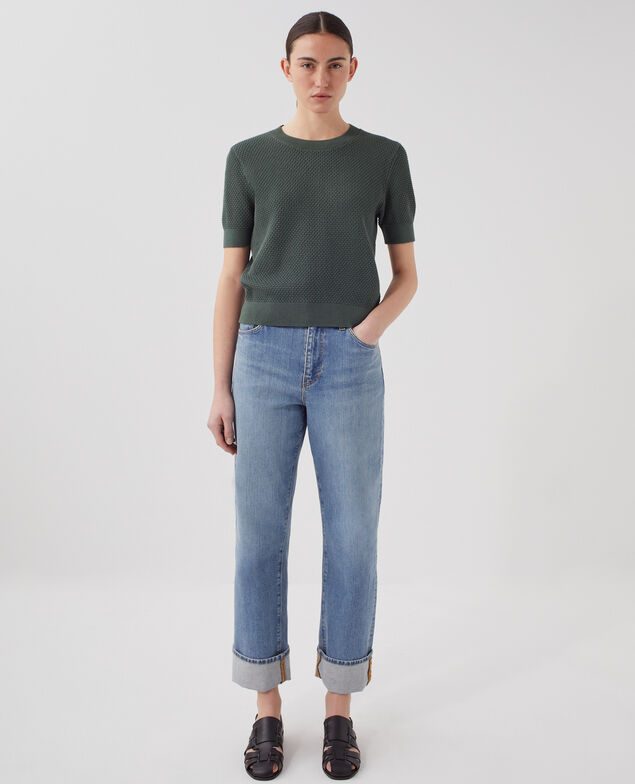 Kurzärmliger Pullover aus Baumwolle U540 green
