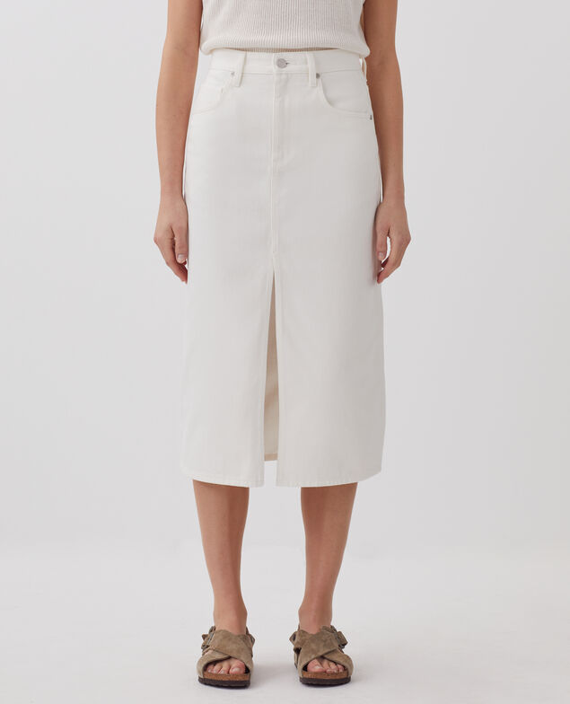 Midi-Rock aus Denim H003 white