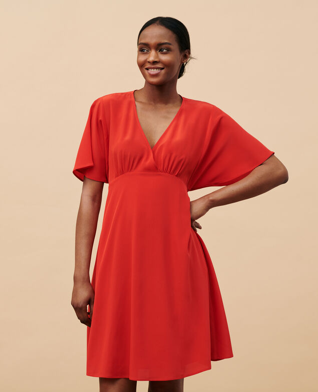 Midi-Rock aus Seide 7024c 14 red