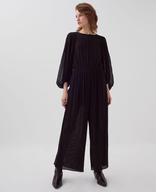 Fließender Plissee-Jumpsuit H091 black beauty