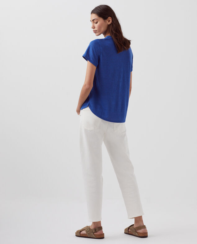 AMANDINE - T-Shirt mit Rundhalsausschnitt aus Baumwolle H660 sodalite blue