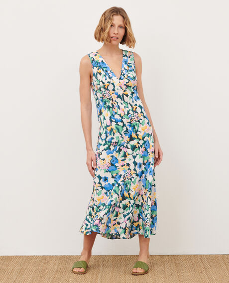 Langes fließendes Kleid A610  eden blue 3sdr273v02