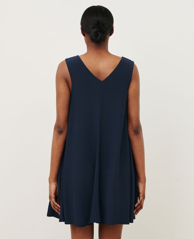 Kurzes Kleid mit fließendem Fall 0693 navy
