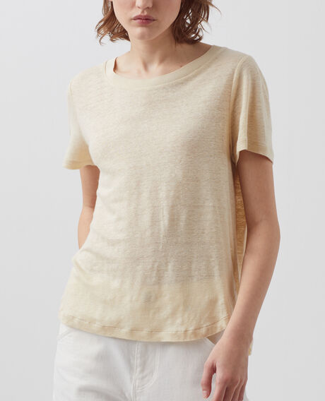 AMANDINE - T-Shirt mit Rundhalsausschnitt aus Leinen