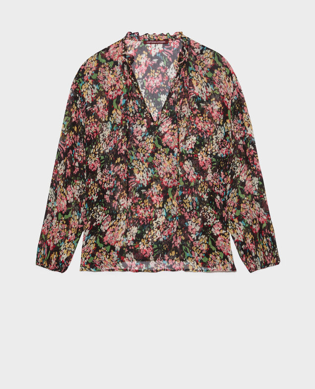 Fließende gemusterte Bluse 7016c 09 black