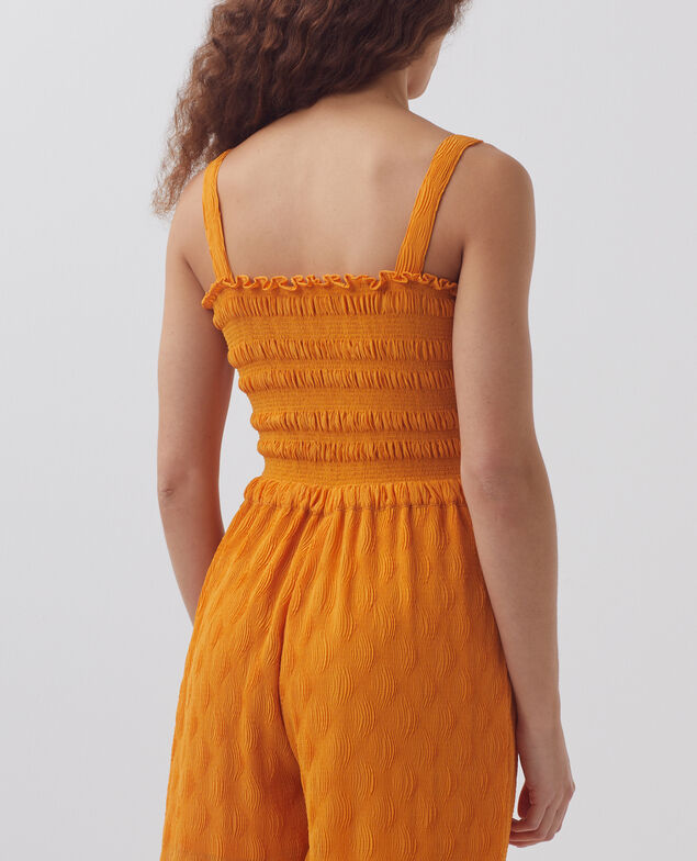 Fließend fallender gesmockter Jumpsuit H221 orange butter