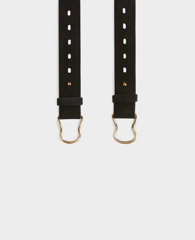Schmaler Wildledergürtel 8853 09 black 3wbe001