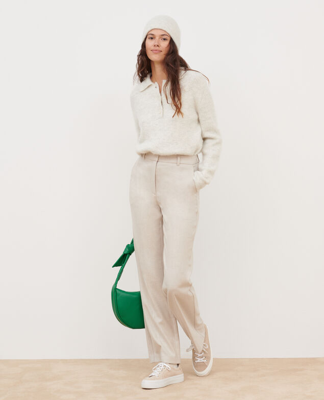 BLANDINE - Gerade Hose aus Flanell