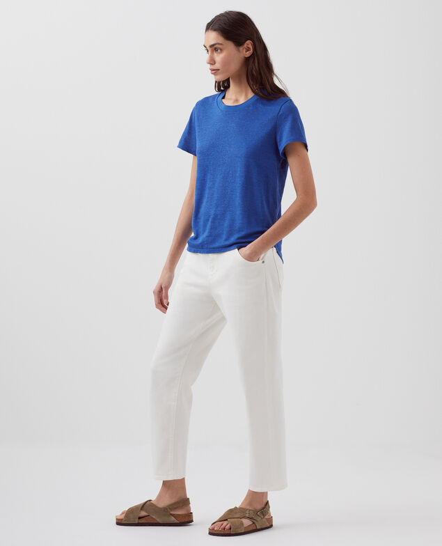 AMANDINE - T-Shirt mit Rundhalsausschnitt aus Baumwolle H660 sodalite blue