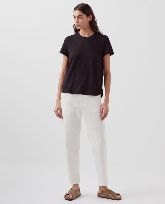 AMANDINE -  T-Shirt mit Rundhalsausschnitt aus Baumwolle H091 black beauty