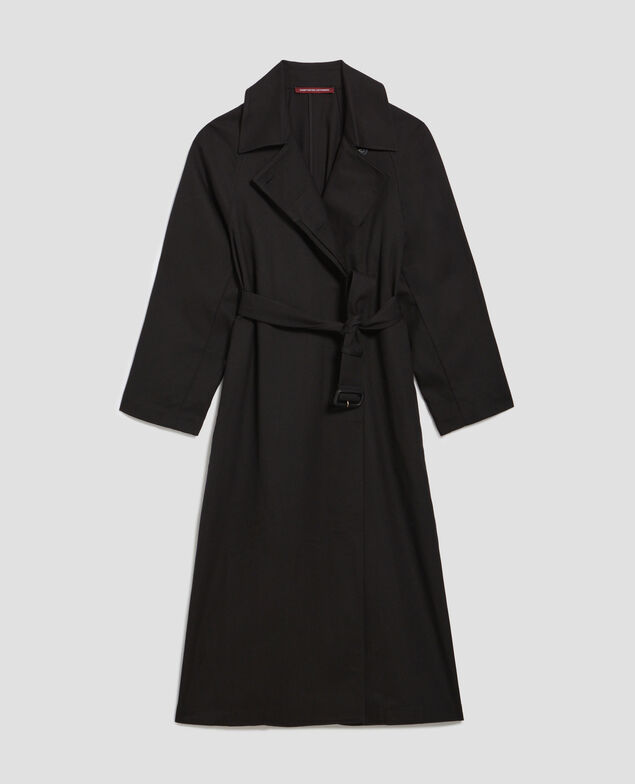 CATHERINE - Langer Trenchcoat mit fließendem Fall H091 black beauty