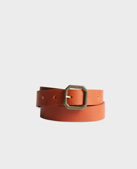 Schmaler Ledergürtel 7023 29 dark orange 2wbe186