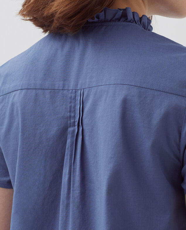 Bluse mit kurzen Ärmeln I640 gray blue