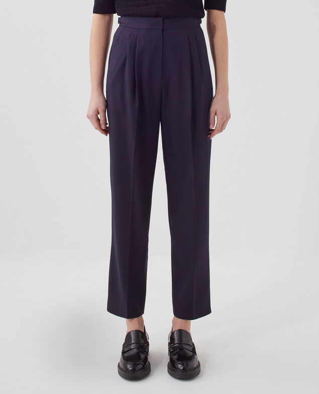CAMILLE – Wollhose mit Steppfalten H695 night sky