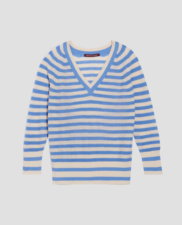 Pullover mit V-Ausschnitt aus Leinen H601 thin savoie