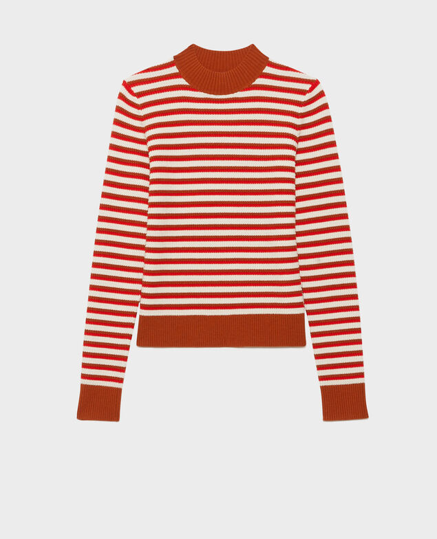 Gestreifter Pullover 8893 24 orange 2wju220w21