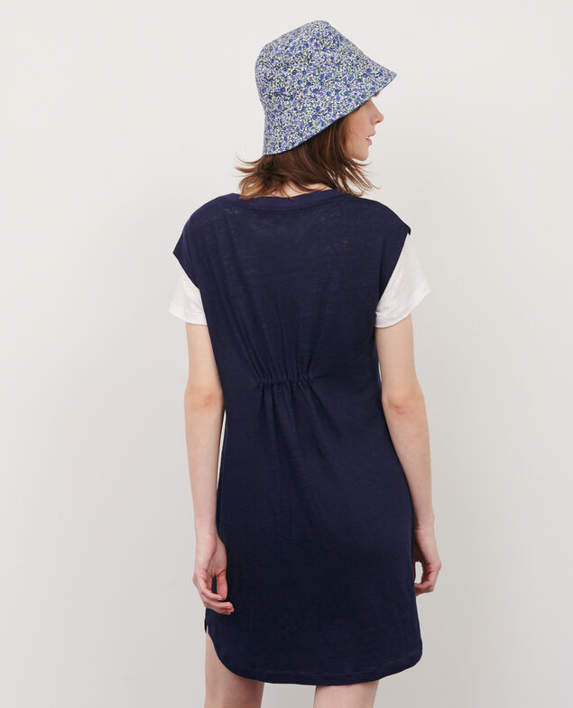 Kurzes Kleid aus Leinen 68 blue