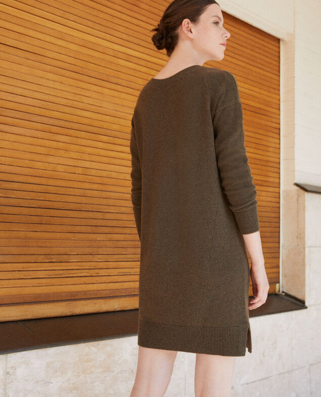 Kleid aus Kaschmir Olive night