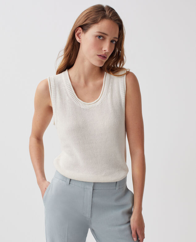 Langes Top aus Leinen H303 white swan