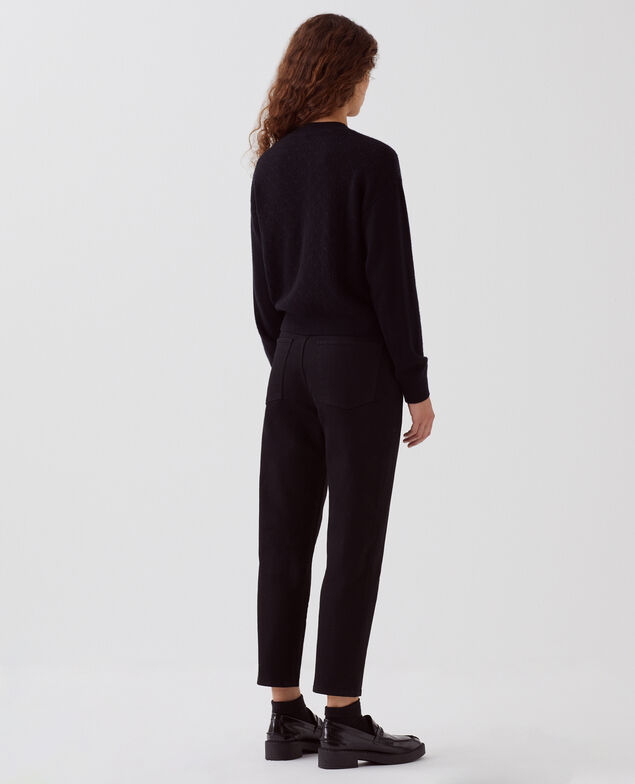 Cardigan mit Zierstrick H091 black beauty
