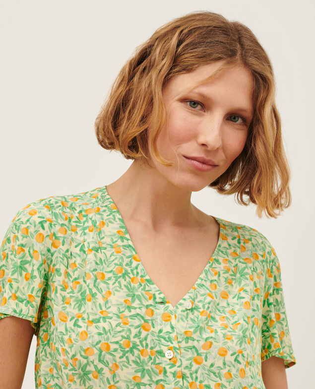 Fließende gemusterte Bluse 0420 zest yellow
