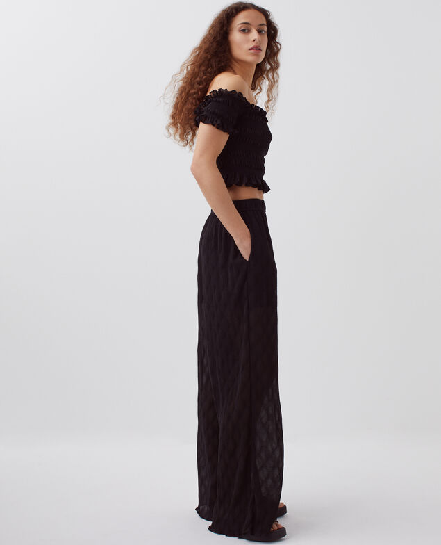 Weite fließende Hose H091 black beauty