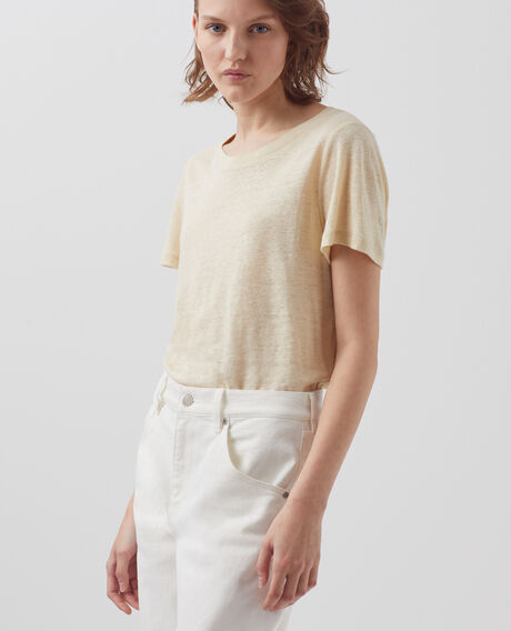 AMANDINE - T-Shirt mit Rundhalsausschnitt aus Leinen