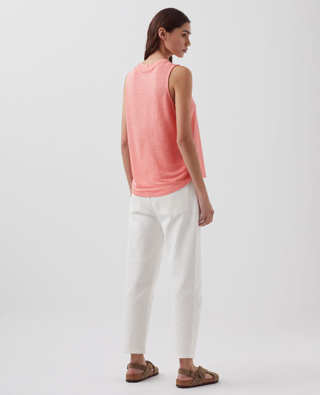 MARCELLE - Top aus Leinen H101 silver pink