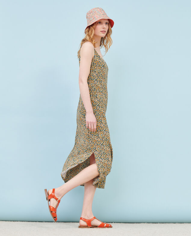 Langes gemustertes Kleid 8005c 116 print orange