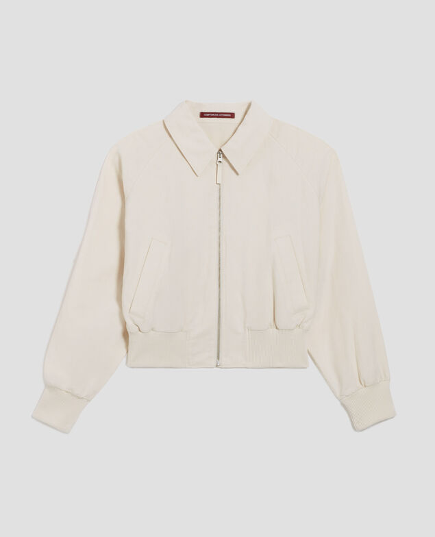 Kurze Jacke mit Reißverschluss J314 beige