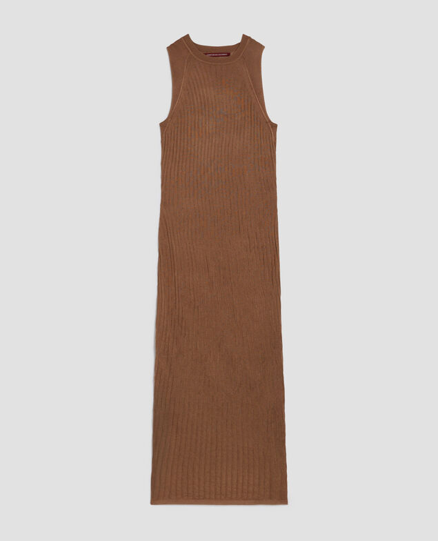 Langes Rippstrickkleid H330 tiger's eye