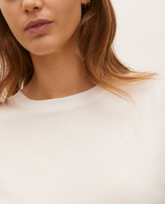 Oversize-T-Shirt aus Baumwolle mit kurzen Ärmeln Jet stream