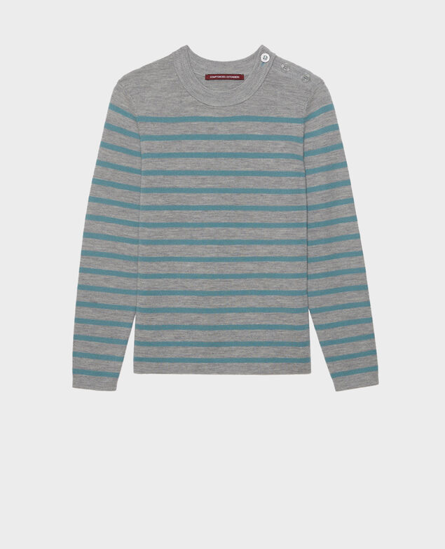 MADDY - Pullover aus Merinowolle im Marinelook Str_ltgry_ trs