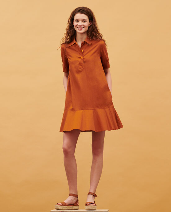 Polokleid aus Baumwolle 29 ORANGE
