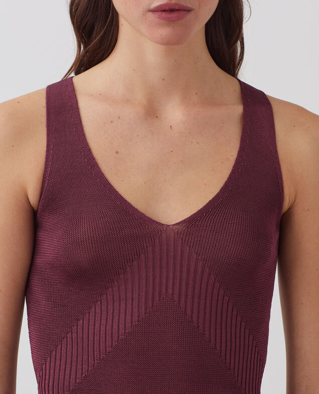 Langes Top aus Rippstrick J750 burgundy
