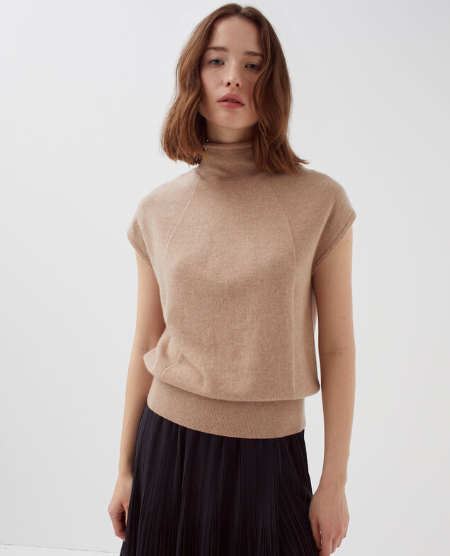 Ärmelloser Pullover aus Kaschmir I320 savannah tan